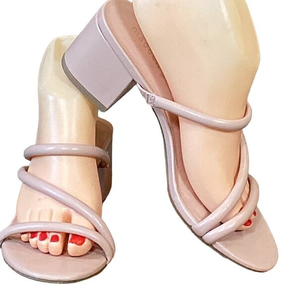 Madden Girl/Steve Madden Nude/Blush Pink Block Heel Strappy Sandal 7.5M #273D - Picture 2 of 8